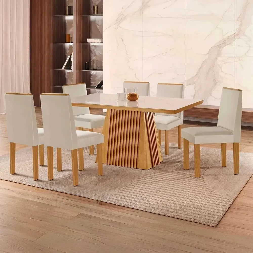 Mesa de Jantar Austrália com 6 Cadeiras - 1