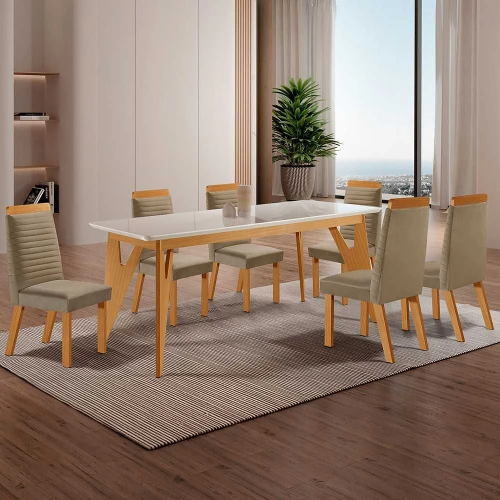 Mesa de Jantar Florida com 6 Cadeiras - 1