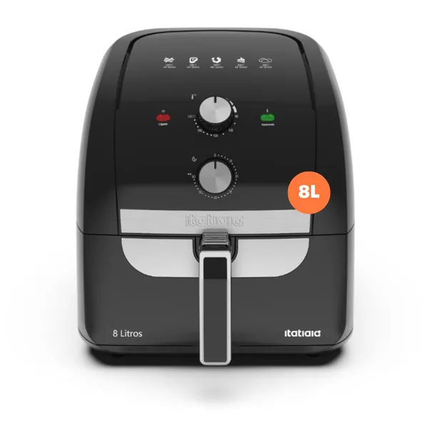 Fritadeira Elétrica sem Óleo Air Fryer Itatiaia 8 Litros 1900W