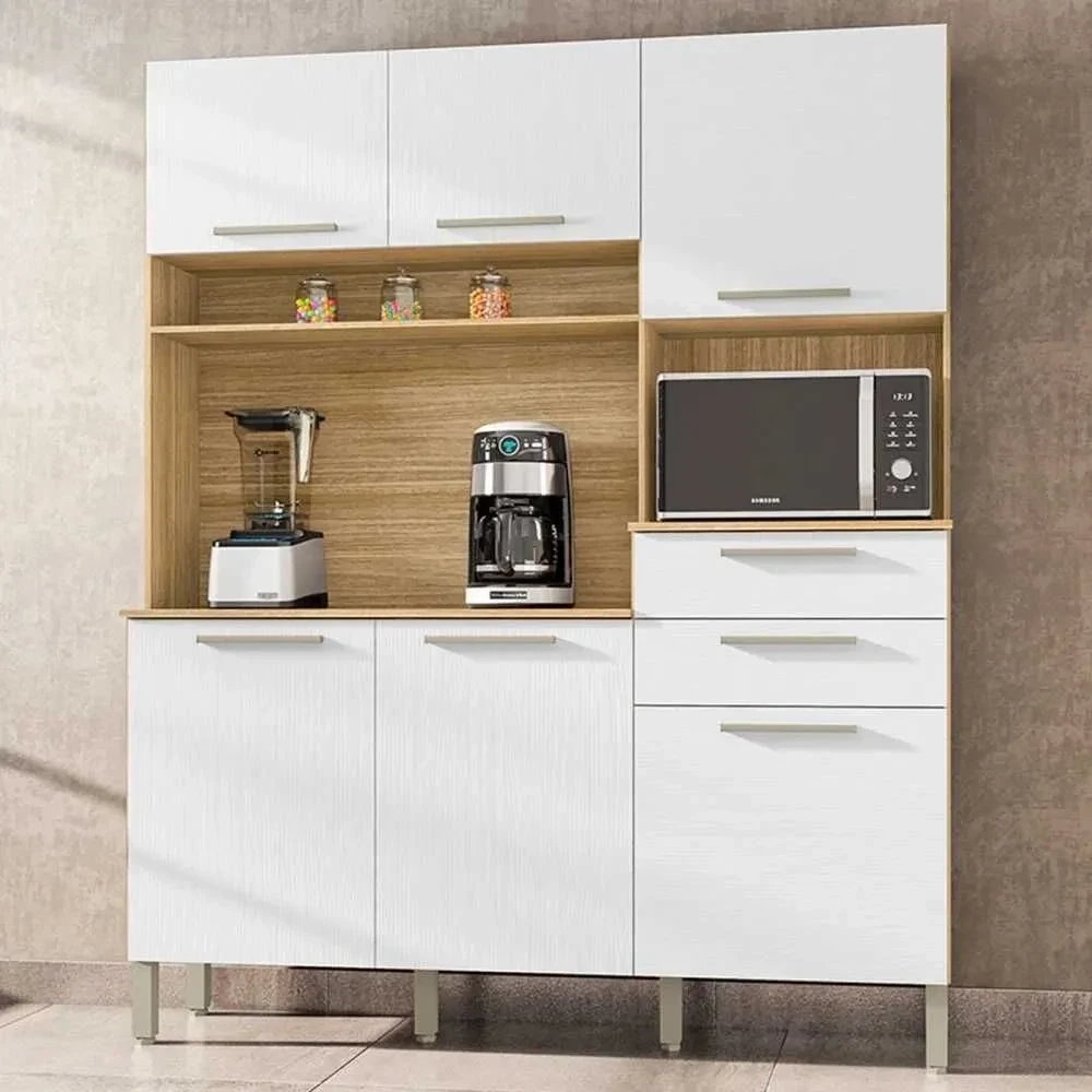 Cozinha Compacta Montesa 6 Portas 2 Gavetas Freijó/Supremo - Kits Paraná - 1