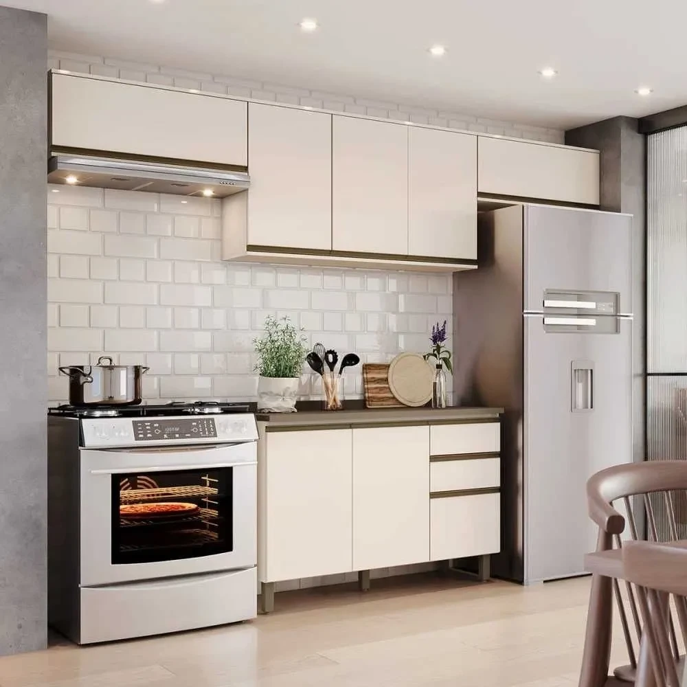 Cozinha Compacta Connect 8 Portas 2 Gavetas 100% MDF Off White - Henn - 1