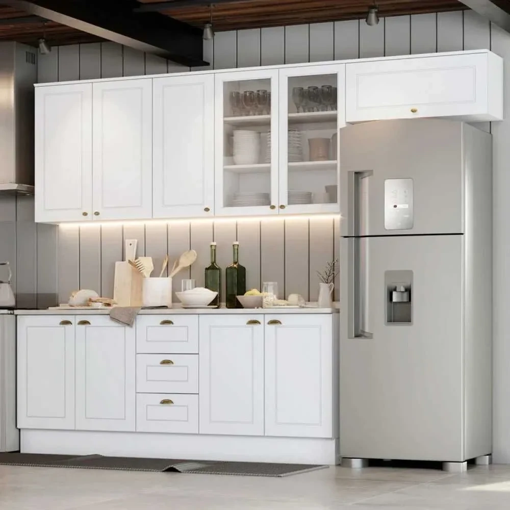 Cozinha Compacta Americana 10 Portas 3 Gavetas 100% MDF Branco - Henn - 1
