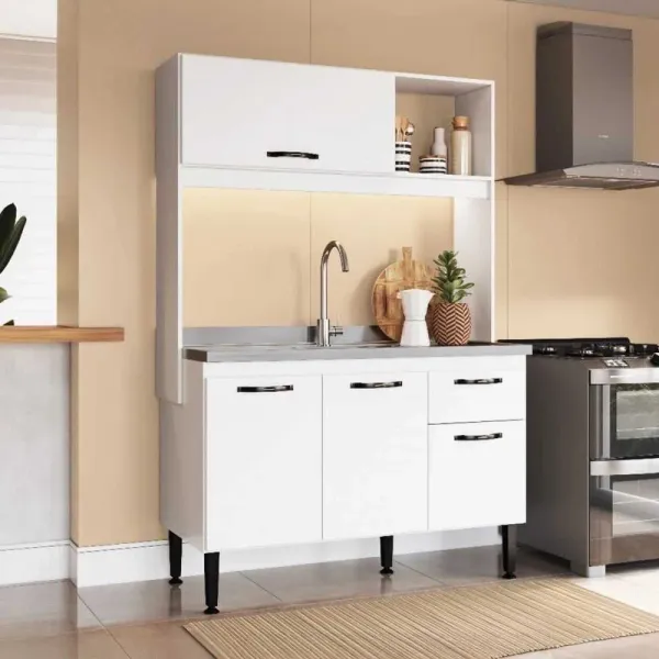 Cozinha Compacta Katy 4 Portas 1 Gaveta Branco - Irm Móveis