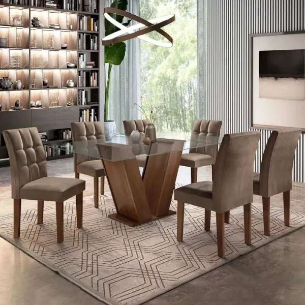 Mesa de Jantar Vitória 6 Cadeiras