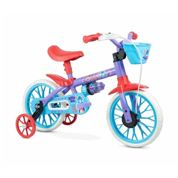 Bicicleta Infantil Aro 12 Com Rodinhas Stitch - Nathor
