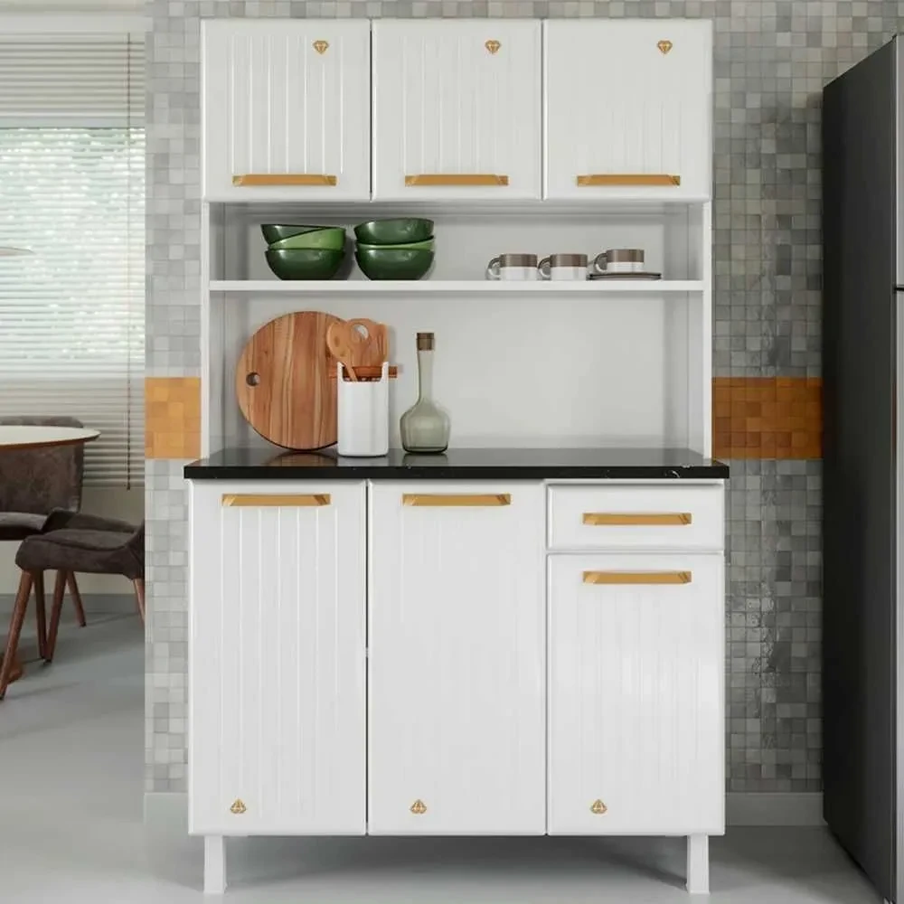 Cozinha de Aço Compacta Diamante 6 Portas Branco - 1