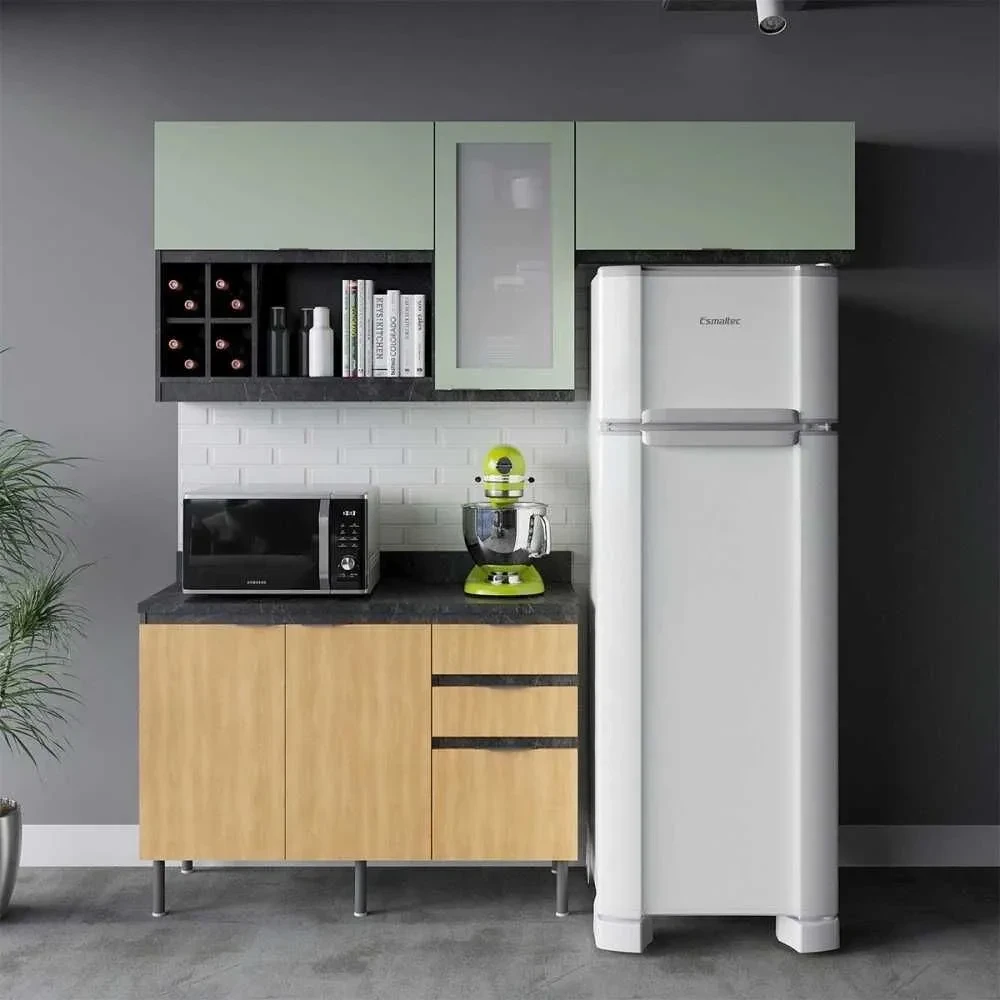 Cozinha Compacta Orquídea 5 Portas 3 Gavetas - 1