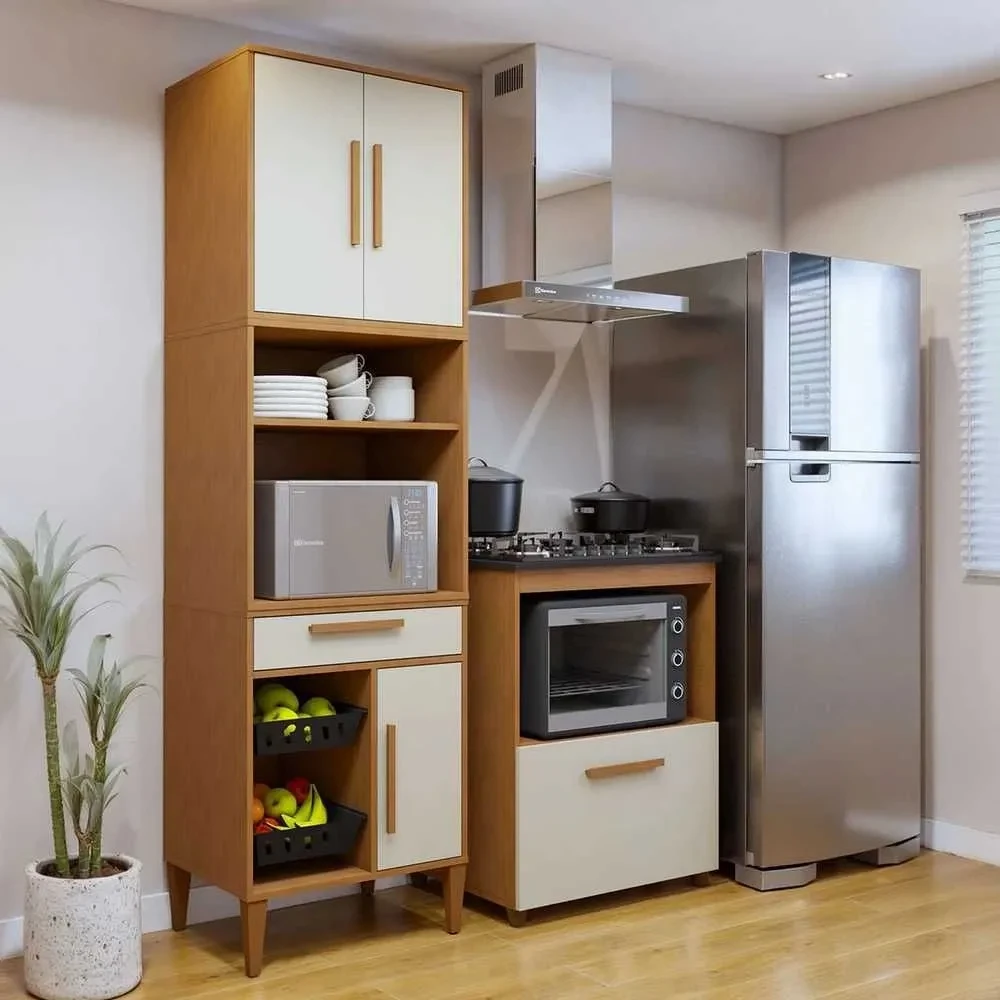 Cozinha Compacta João Pessoa 4 Portas 1 Gaveta Branco - Kaiki Móveis - 1