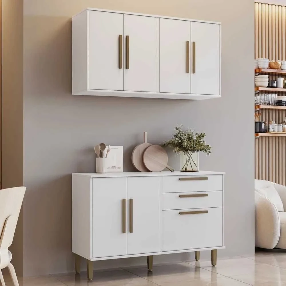 Cozinha Compacta Lorena 7 Portas 3 Gavetas Branco - Kaiki Móveis - 1