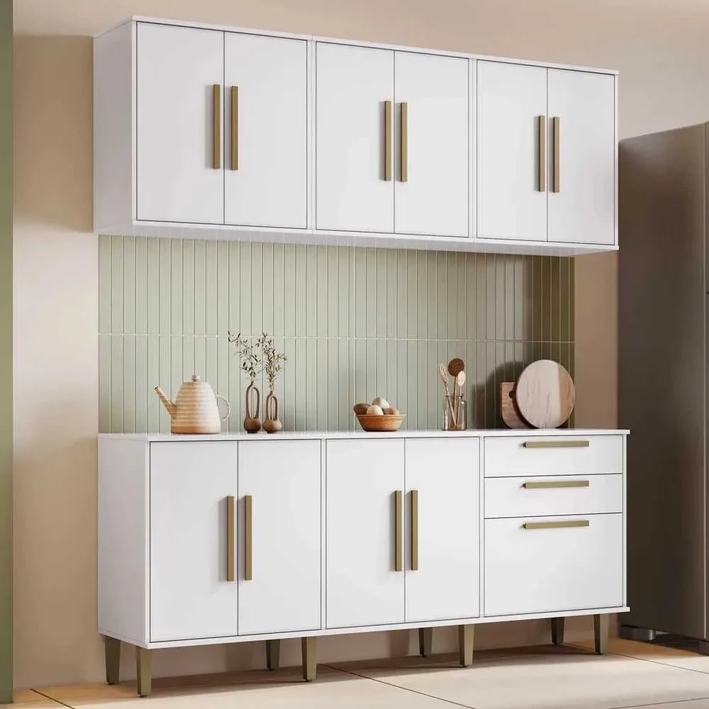 Cozinha Compacta Lorena 11 Portas 2 Gavetas Branco - Kaiki Móveis - 1