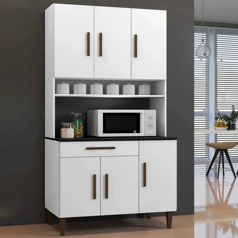 Cozinha Compacta Salvador 6 Portas 1 Gaveta Branco - Kaiki Móveis - 1