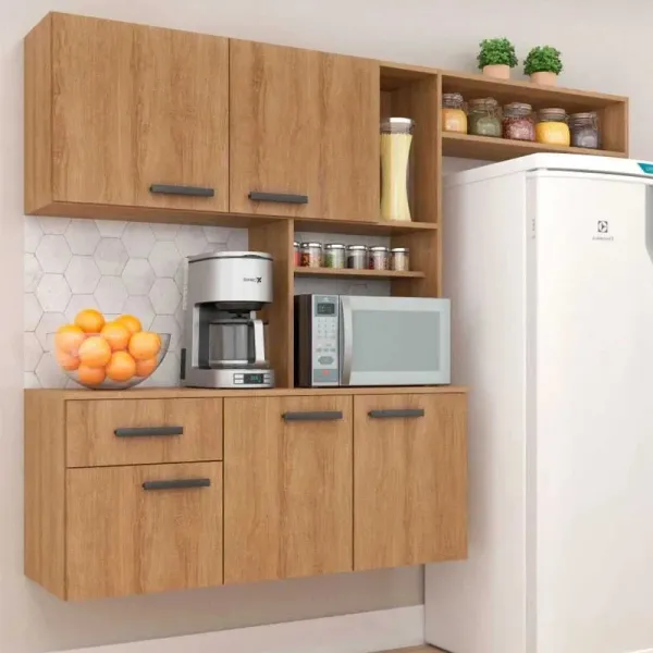 Cozinha Compacta Lis 5 Portas 1 Gaveta Mel - Fellicci