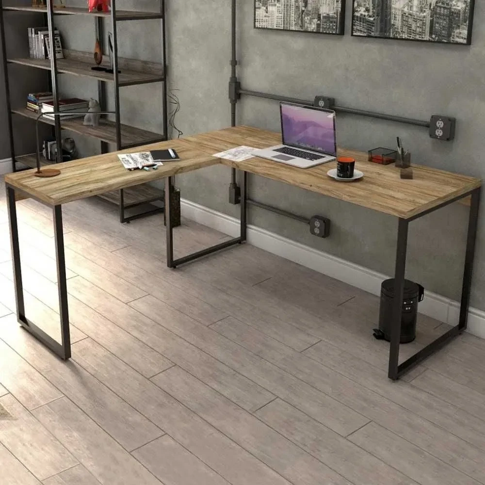 Mesa para Escritório de Canto em L Win Carvalho - PNR Móveis - 1