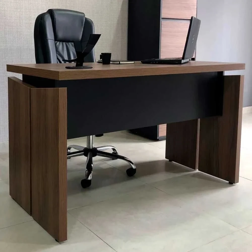 Mesa para Escritório Operacional Nogal/Preto - Artany Móveis - 1