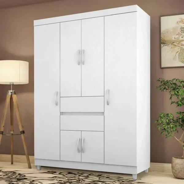 Guarda Roupa Casal Ecom II 6 Portas Branco - Demóbile