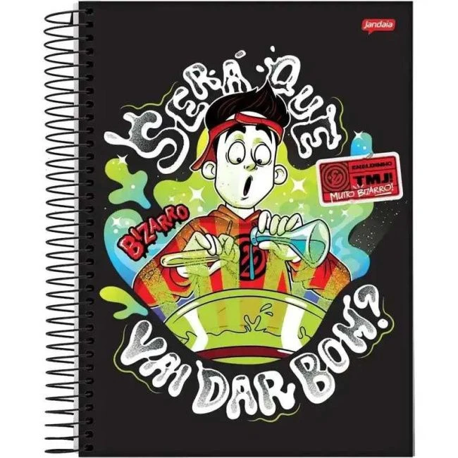 Caderno Espiral Universitário Capa Dura 10 Matérias 160 Folhas Enaldinho Será Que Vai Dar Bom? - Jandaia - 1