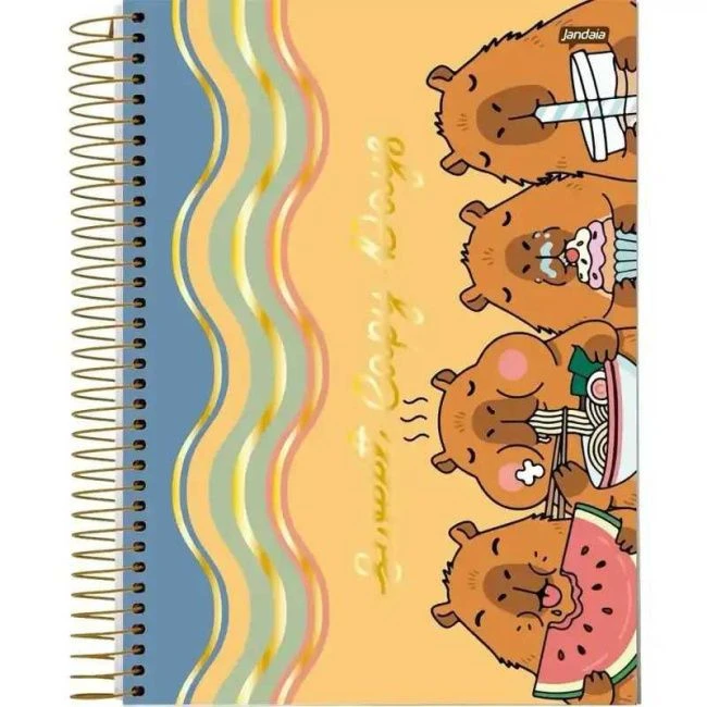 Caderno Espiral Universitário Capa Dura Capymood 10 Matérias 160 Folhas - Jandaia - 1