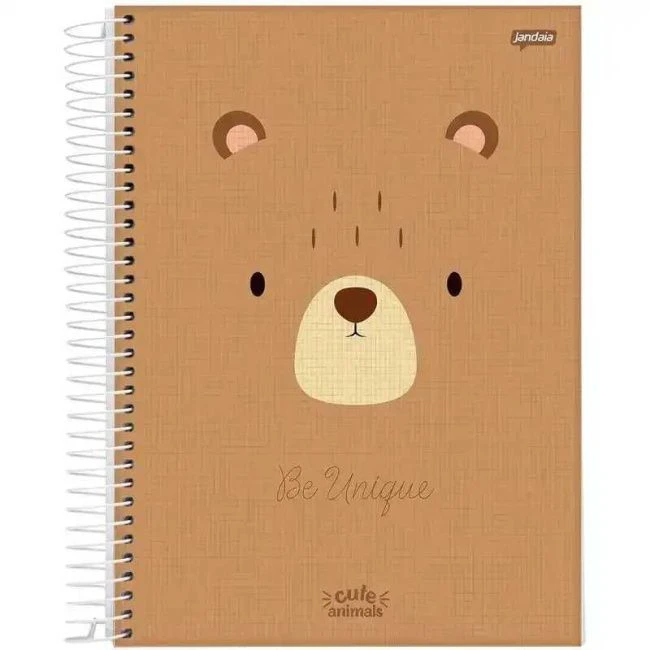 Caderno Espiral Universitário Capa Dura Cute Animals 10 Matérias 160 Folhas - Jandaia - 1