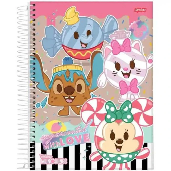 Caderno Espiral Universitário Capa Dura Disney Munchillings 10 Matérias 160 Folhas - Jandaia - 1