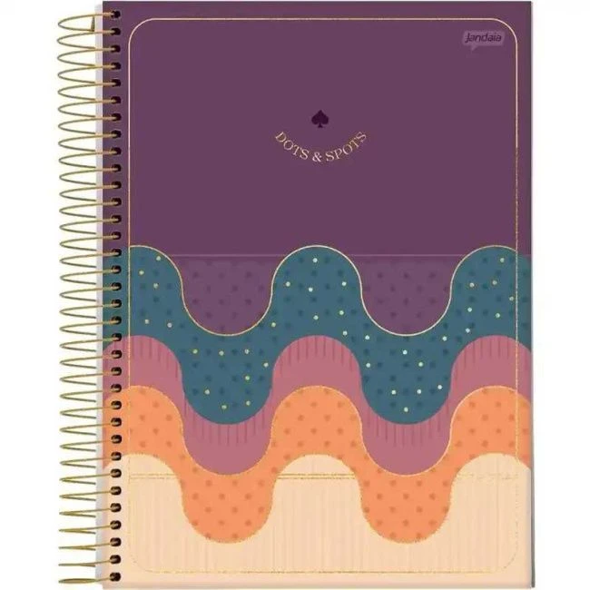 Caderno Espiral Universitário Capa Dura Dots E Spots 10 Matérias 160 Folhas - Jandaia - 1