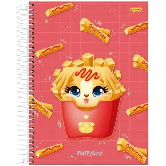 Caderno Espiral Universitário Capa Dura Fluffy 10 Matérias 160 Folhas - Jandaia - 1