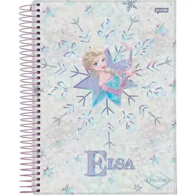Caderno Espiral Universitário Capa Dura Frozen 10 Matérias 160 Folhas - Jandaia - 1