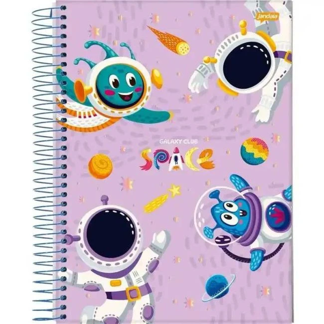 Caderno Espiral Universitário Capa Dura Galaxy Club Space 10 Matérias 160 Folhas - Jandaia - 1