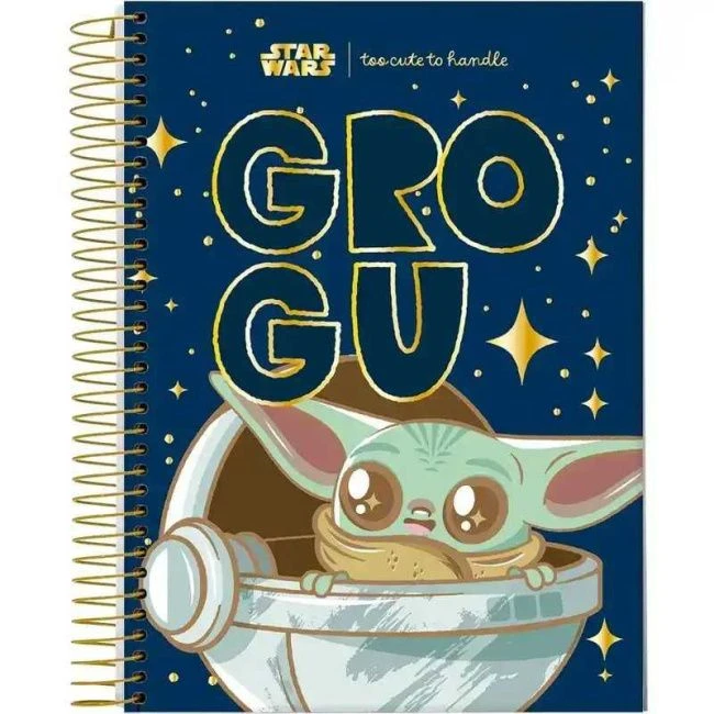 Caderno Espiral Universitário Capa Dura Grogu 10 Matérias 160 Folhas - Jandaia - 1