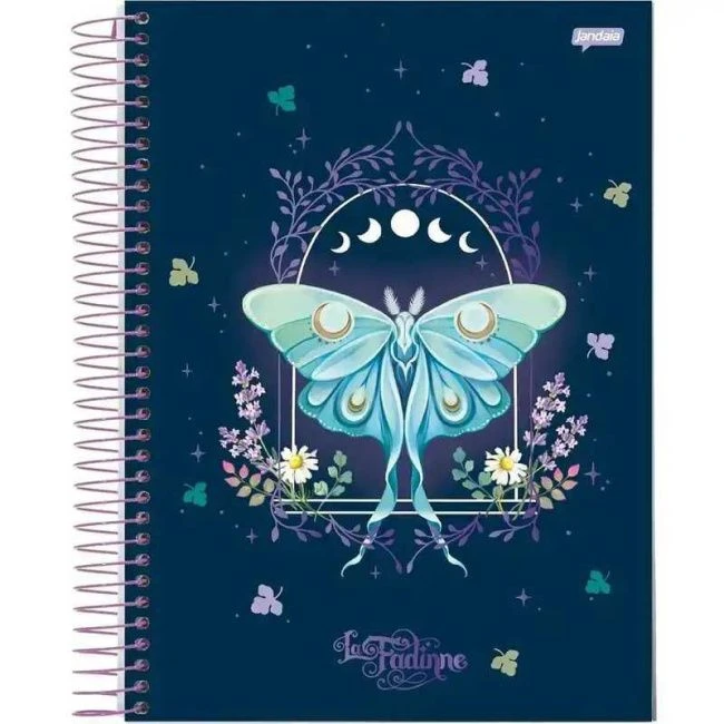 Caderno Espiral Universitário Capa Dura La Fadinne 10 Matérias 160 Folhas - Jandaia - 1