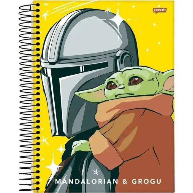 Caderno Espiral Universitário Capa Dura Mandaloriano E Grogu 10 Matérias 160 Folhas - Jandaia - 1