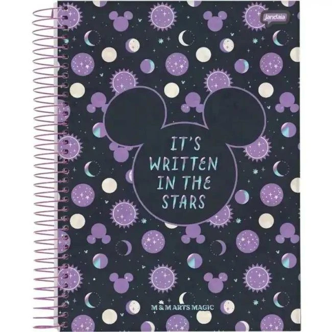 Caderno Espiral Universitário Capa Dura Mickey Arts Magic 10 Matérias 160 Folhas - Jandaia - 1