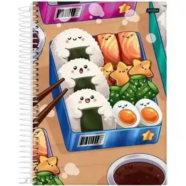 Caderno Espiral Universitário Capa Dura Mochi 10 Matérias 160 Folhas - Jandaia - 1
