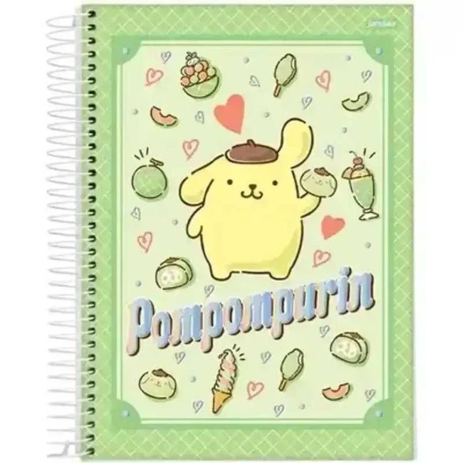 Caderno Espiral Universitário Capa Dura Pompompurin 10 Matérias 160 Folhas - Jandaia - 1