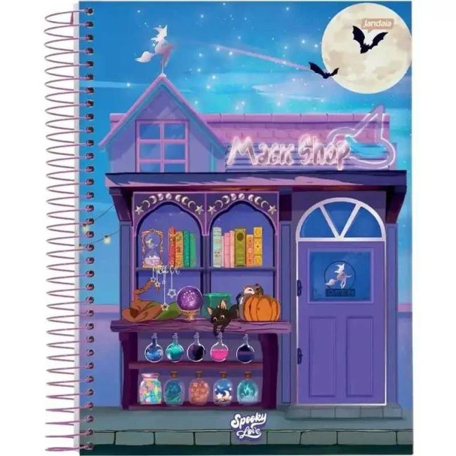 Caderno Espiral Universitário Capa Dura Spooky Love 10 Matérias 160 Folhas - Jandaia - 1