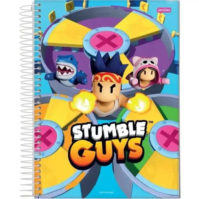 Caderno Espiral Universitário Capa Dura Stumble Guys 10 Matérias 160 Folhas - Jandaia - 1