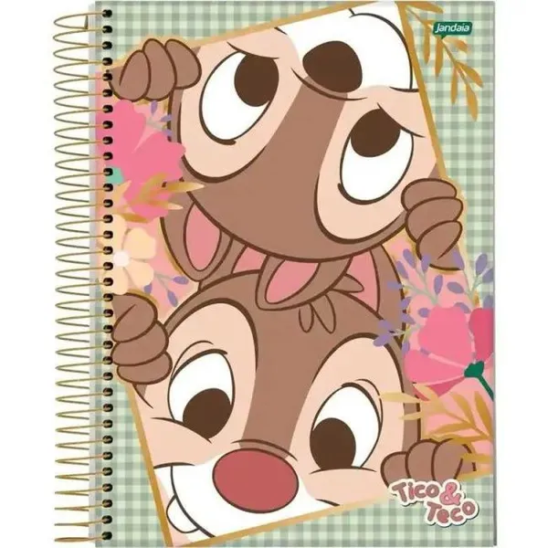 Caderno Espiral Universitário Capa Dura Tico Teco 10 Matérias 160 Folhas - Jandaia