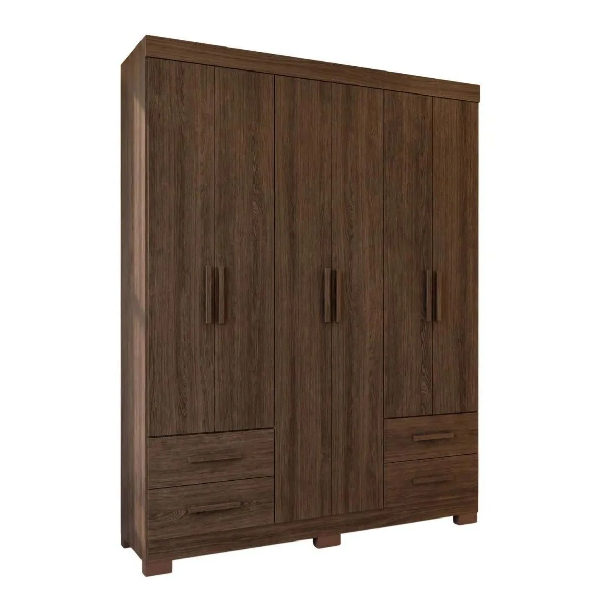 Guarda Roupa Casal Carol 6 Portas 4 Gavetas Capuccino Wood - Batrol Móveis - 2