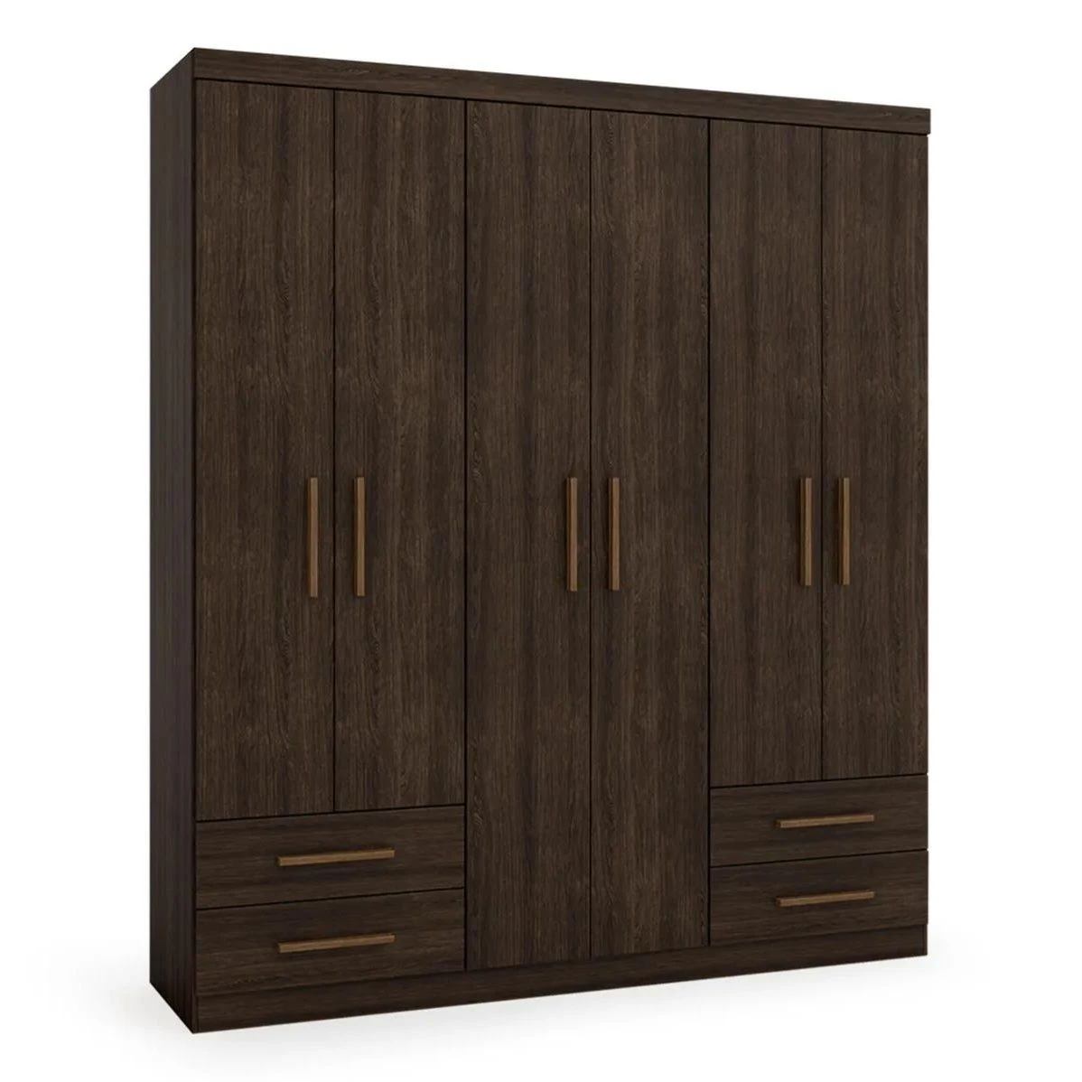 Guarda Roupa Casal Advantage 6 Portas 4 Gavetas Capuccino Wood - Batrol Móveis  - 3