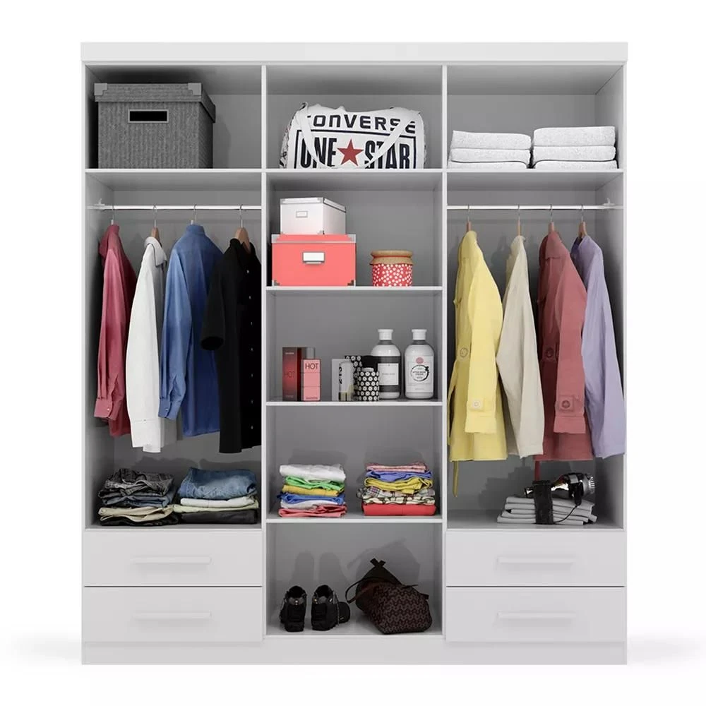 Guarda Roupa Casal Advantage 6 Portas 4 Gavetas Branco - Batrol Móveis  - 2