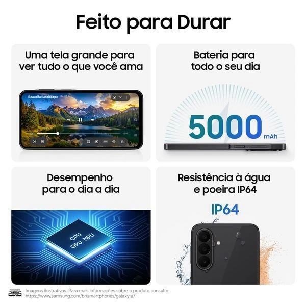 Smartphone Samsung Galaxy A27 5G 128GB 6GB RAM Câmera Tripla 50MP 5G - Preto  - 2