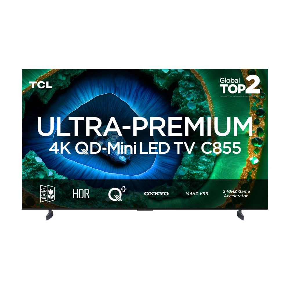 Smart TV 85" TCL QLED Mini LED 4K AI WiFi Bluetooth Google TV 144Hz VRR HDR10 + 85C855 - 2