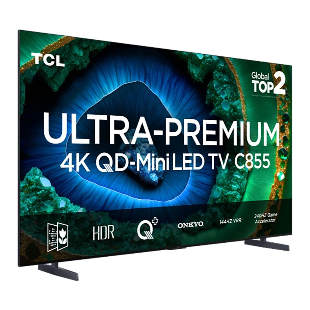 Smart TV 85" TCL QLED Mini LED 4K AI WiFi Bluetooth Google TV 144Hz VRR HDR10 + 85C855 - 1