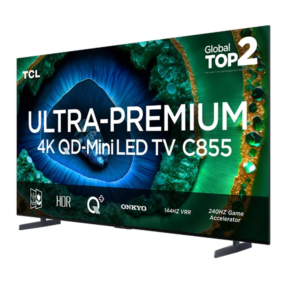 Smart TV 85" TCL QLED Mini LED 4K AI WiFi Bluetooth Google TV 144Hz VRR HDR10 + 85C855 - 3