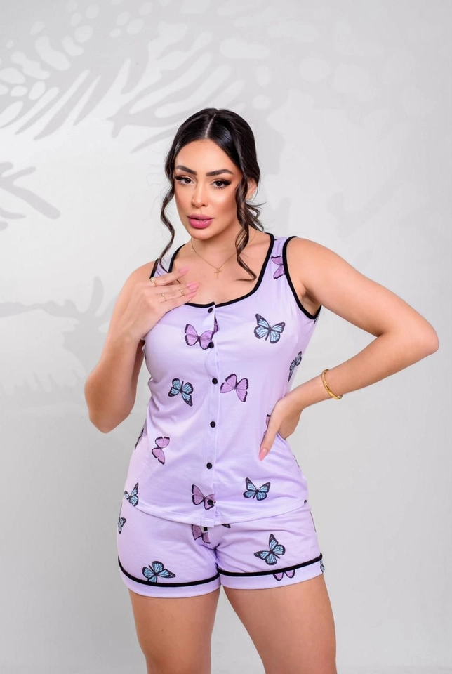 Pijama  Regata Borboletas Lilás 