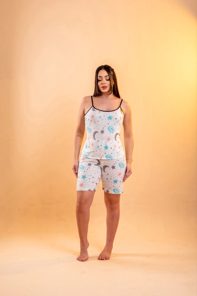 Pijama Alcinha Bermuda Nuvem Sonhos - imagem 3