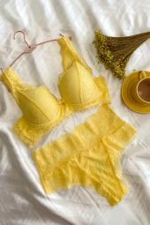 Conjunto com Alça em Renda Fio Sensual de Cintura Alta e Laço Luxo 