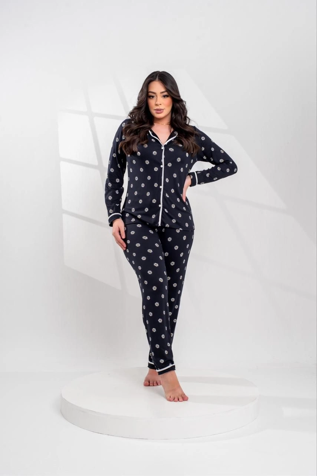 Pijama Americano Longo Margaridas  - 1