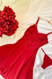 Camisola sem Bojo de Liganete e Renda com Lacinhos e Fio - imagem 1