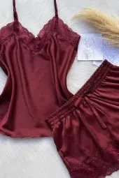 Short doll em Cetim com Toque de Seda e Renda - imagem 5