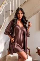 Camisola Ellen em Cetim com Toque de Seda e Renda - imagem 4
